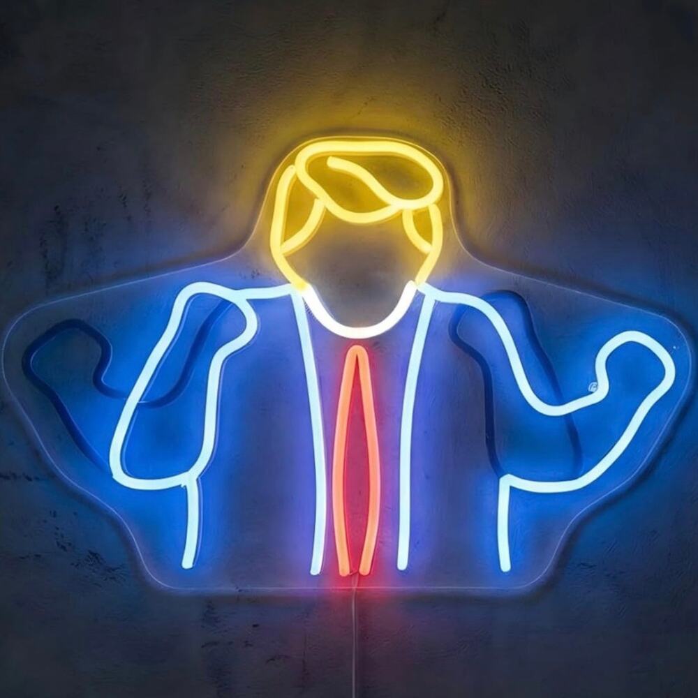 Donald Trump Jerking Ghost Dih Neon Sign Funny Night Light Room Wall Decor